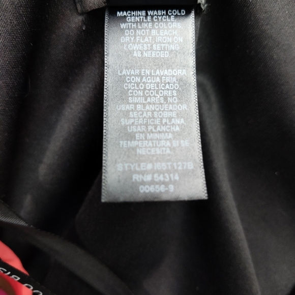 Bisou Bisou Michele Bohbot Dress 8  Pink Coral Black Flower Sheer  3/4 Sleeves - Picture 11 of 11